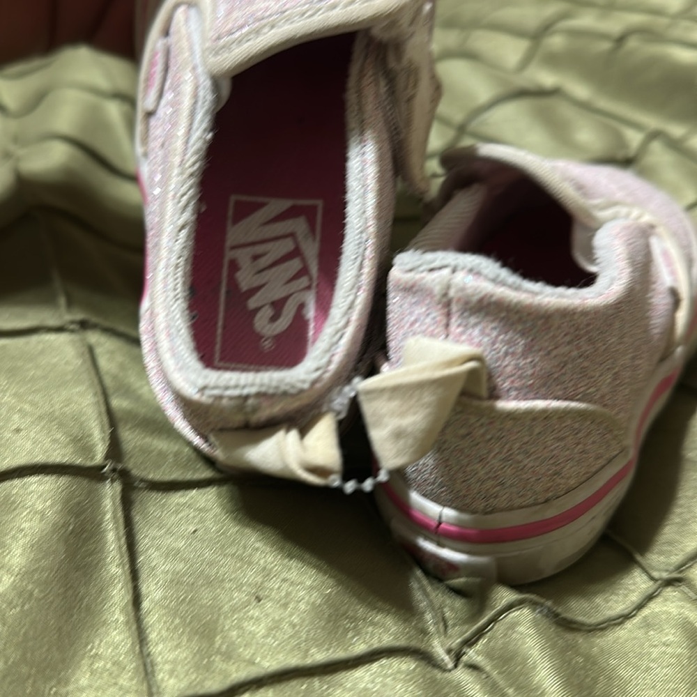 Vans Sparkly Pink Kids Slip-On Shoes - Picture 3 of 6